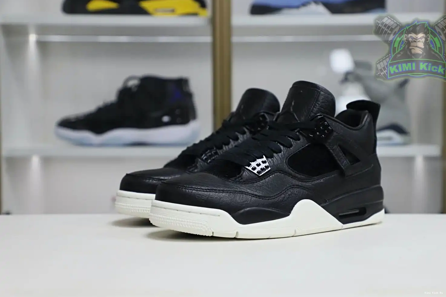 black Jordan Air ponyhair retro Kimikick Jordan 4 0811